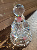 Crystal Suncatcher Urn ( pink pearl low base)