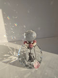 Pink Crystal Cat Memorial Urn with Glitter Kitty Charm